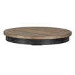 Benjara Ginie Round End Table- Rustic Black Brown Solid Rubberwood- 24 Inch