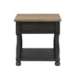 Benjara Ginie Chairside End Table- 1 Drawer- Black Brown Solid Wood- 24 Inch