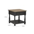 Benjara Ginie Chairside End Table- 1 Drawer- Black Brown Solid Wood- 24 Inch