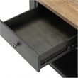 Benjara Ginie Chairside End Table- 1 Drawer- Black Brown Solid Wood- 24 Inch