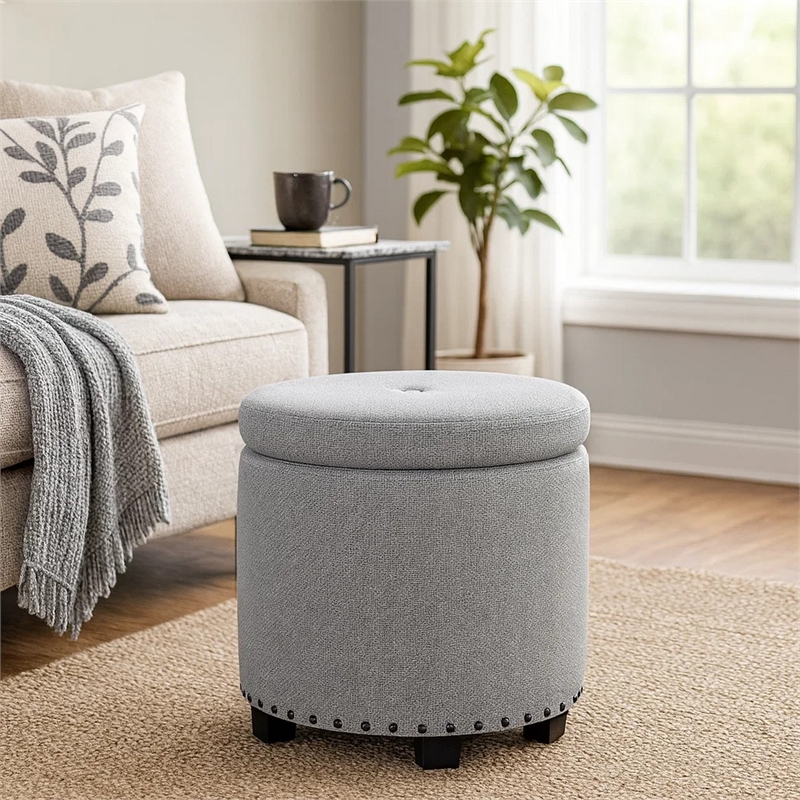 Benjara Zoya Storage Ottoman- 19