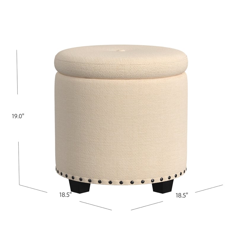 Benjara Zoya Storage Ottoman- 19