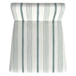 Benjara Pior Counter Stool Chair- Blue and White Stripe- Brown Wood Legs