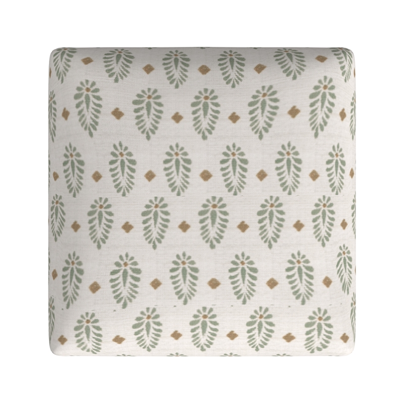 Benjara Mola Backless Counter Height Stool- Honey Brown and White Medallion