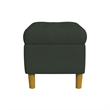 Benjara Sol Storage Bench Ottoman- Forest Green Soft Velvet- Brown- 40 Inch