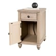 Benjara Cherie Side End Table- 1 Drawers 1 Door- Light White Wash- 24 Inch