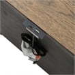 Benjara Ginie Nightstand with 2 USB Ports- 3 Drawers- Black Rustic Oak Brown