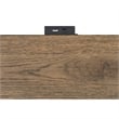Benjara Ginie Nightstand with 2 USB Ports- 3 Drawers- Black Rustic Oak Brown