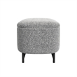 Benjara Pat Storage Bench Ottoman- Gray Yarn Cream Boucle- Black Metal 46 Inch
