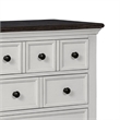 Benjara Hamps Nightstand- USB A-C- 3 Drawers- White and Dark Brown- 28 Inch