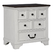 Benjara Hamps Nightstand- USB A-C- 3 Drawers- White and Dark Brown- 28 Inch