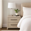 Benjara Giva Nightstand- 2 Drawers- USB A-C- Natural Oak Beige Finish- 24 Inch