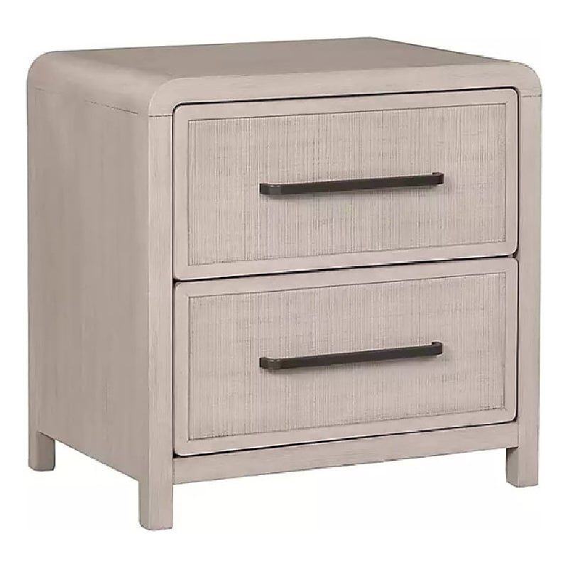 Benjara Giva Nightstand- 2 Drawers- USB A-C- Natural Oak Beige Finish- 24 Inch