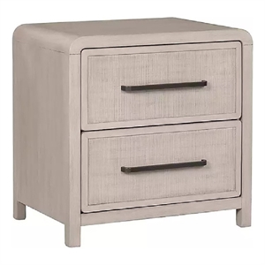 Benjara Giva Nightstand- 2 Drawers- USB A-C- Natural Oak Beige Finish- 24 Inch