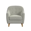 Benjara Accent Armchair- Button Tufted Backrest- Soft Gray Woven Fabric