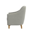 Benjara Accent Armchair- Button Tufted Backrest- Soft Gray Woven Fabric