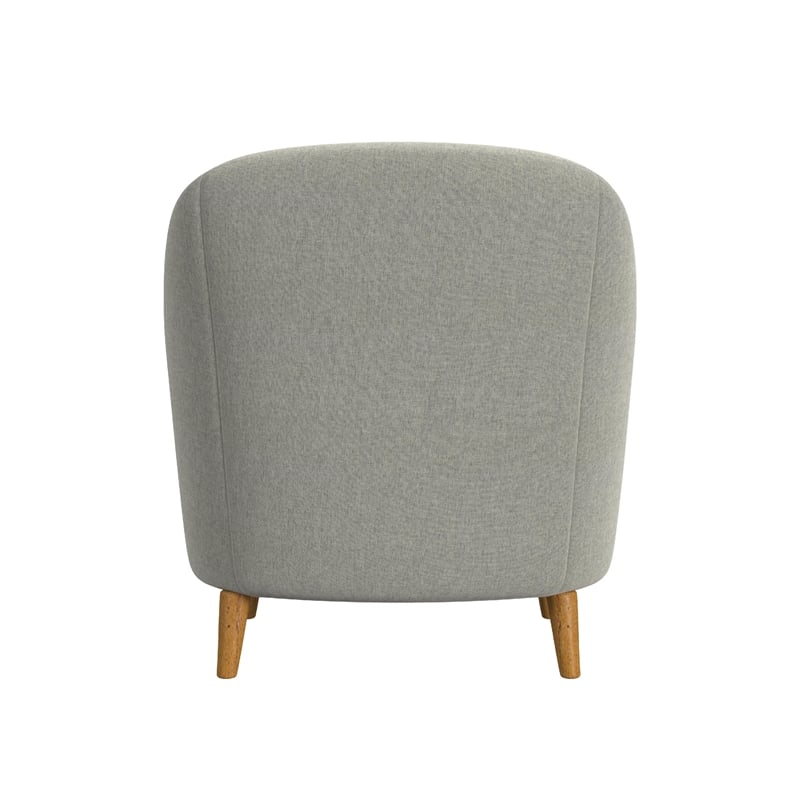Benjara Accent Armchair- Button Tufted Backrest- Soft Gray Woven Fabric