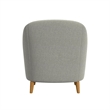 Benjara Accent Armchair- Button Tufted Backrest- Soft Gray Woven Fabric