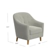 Benjara Accent Armchair- Button Tufted Backrest- Soft Gray Woven Fabric