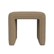 Benjara Ada Footstool Ottoman- Channel Tufted Taupe Brown Boucle- 19 Inch
