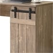 Benjara Fior Home Writing Desk- 47 Inch- Hazelnut Brown Wood- Faux Barn Door