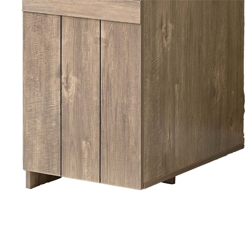 Benjara Fior Home Writing Desk- 47 Inch- Hazelnut Brown Wood- Faux Barn Door