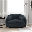 Benjara Oliver Accent Chair with Round Back Sloped Arms- Soft Black Chenille
