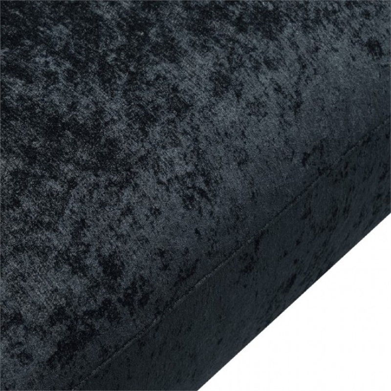 Benjara Oliver Accent Chair with Round Back Sloped Arms- Soft Black Chenille