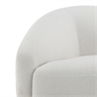 Benjara Oliver Accent Sofa Chair- Round Back Sloped Arms- Soft White Boucle