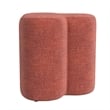 Benjara Ace Accent Ottoman with Fun Clover Shape- Pink Chenille- 18 Inch
