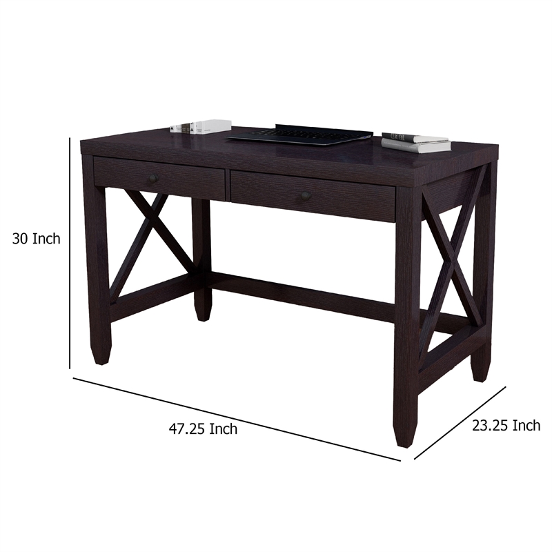 Benjara Home Office Writing Desk- 2 Drawers- 47