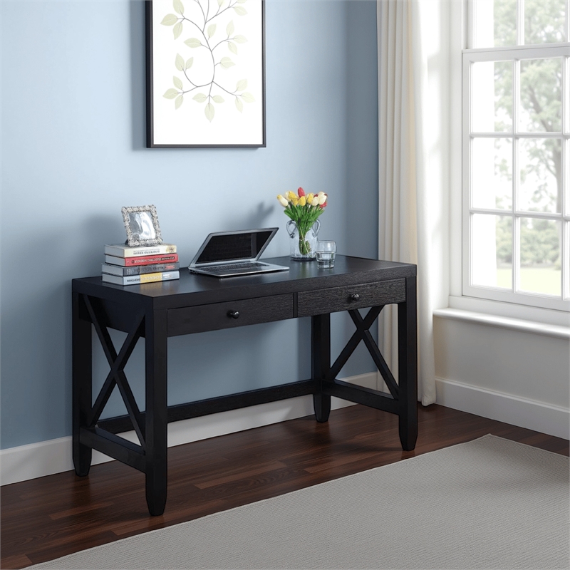 Benjara Home Office Writing Desk- 2 Drawers- 47