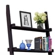 Benjara Tall Desk with Ladder Shelves- 1 Drawer 2 Shelves- 72 Inch- Brown Wood