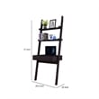 Benjara Tall Desk with Ladder Shelves- 1 Drawer 2 Shelves- 72 Inch- Brown Wood
