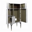 Benjara Wine Cabinet- Industrial Retro Chrome Metal- 65 Inch- Silver and Black