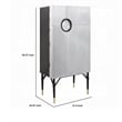 Benjara Wine Cabinet- Industrial Retro Chrome Metal- 65 Inch- Silver and Black
