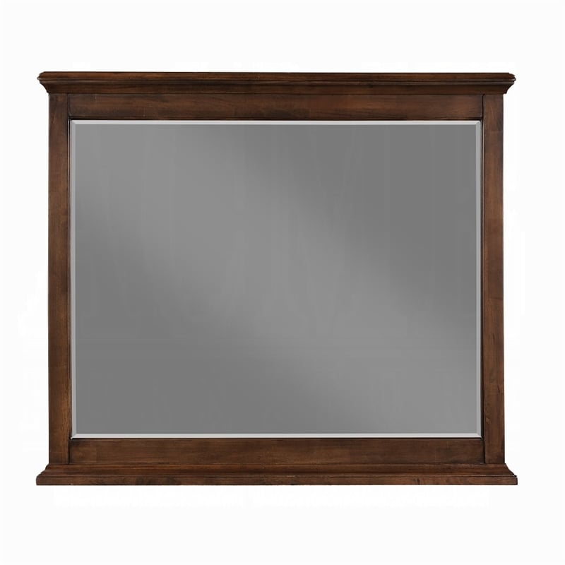 Benjara Fori 4 Piece Queen Size Bedroom Set- Brown- Nightstand Dresser Mirror