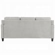 Benjara Royi Sofa- Track Armrest- 78 Inch- Gray Fabric Seat w Tufted Backrest