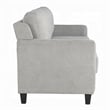 Benjara Royi Sofa- Track Armrest- 78 Inch- Gray Fabric Seat w Tufted Backrest