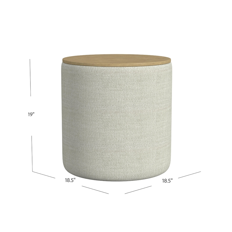 Benjara Mesy Storage Ottoman- Brown 19