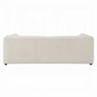Benjara Kami Sofa- Slim Minimalist Pillow Armrests- Modern Ivory Linen 89 Inch
