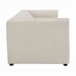 Benjara Kami Sofa- Slim Minimalist Pillow Armrests- Modern Ivory Linen 89 Inch