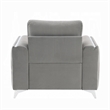 Benjara Wiena Accent Chair- Contemporary Chrome- Pleated Gray Velvet 79 Inch