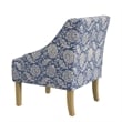 Benjara Yolu Accent Chair- Classic Floral Print- Blue and White Polyester
