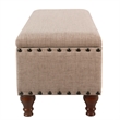Benjara Ava Accent Bench- Storage Compartment- Nailhead Trim 42