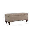 Benjara Ava Accent Bench- Storage Compartment- Nailhead Trim 42