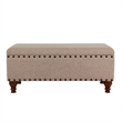 Benjara Ava Accent Bench- Storage Compartment- Nailhead Trim 42