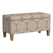 Benjara Ben Storage Bench Ottoman- Light Brown Medallion Design- 36 Inch