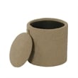 Benjara Modern Storage Ottoman- Brown Boucle Seat Cushion- 18
