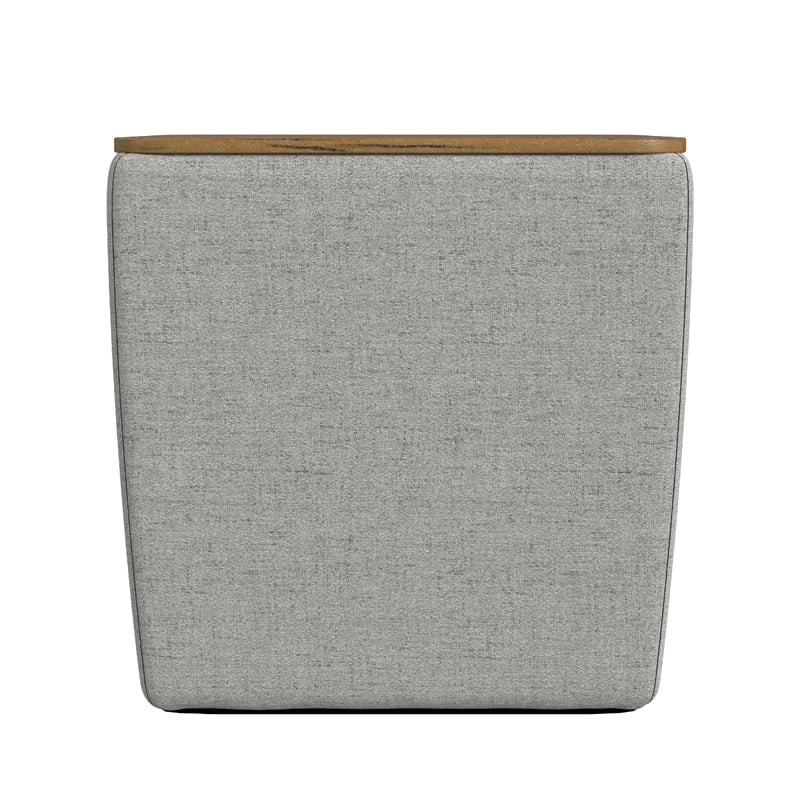 Benjara Mody Storage Ottoman- Gray Upholstery- 19